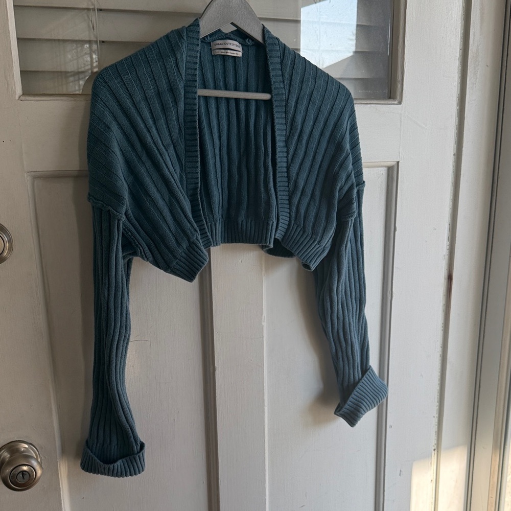Urban Outfitters Blue Ribbed Shrug